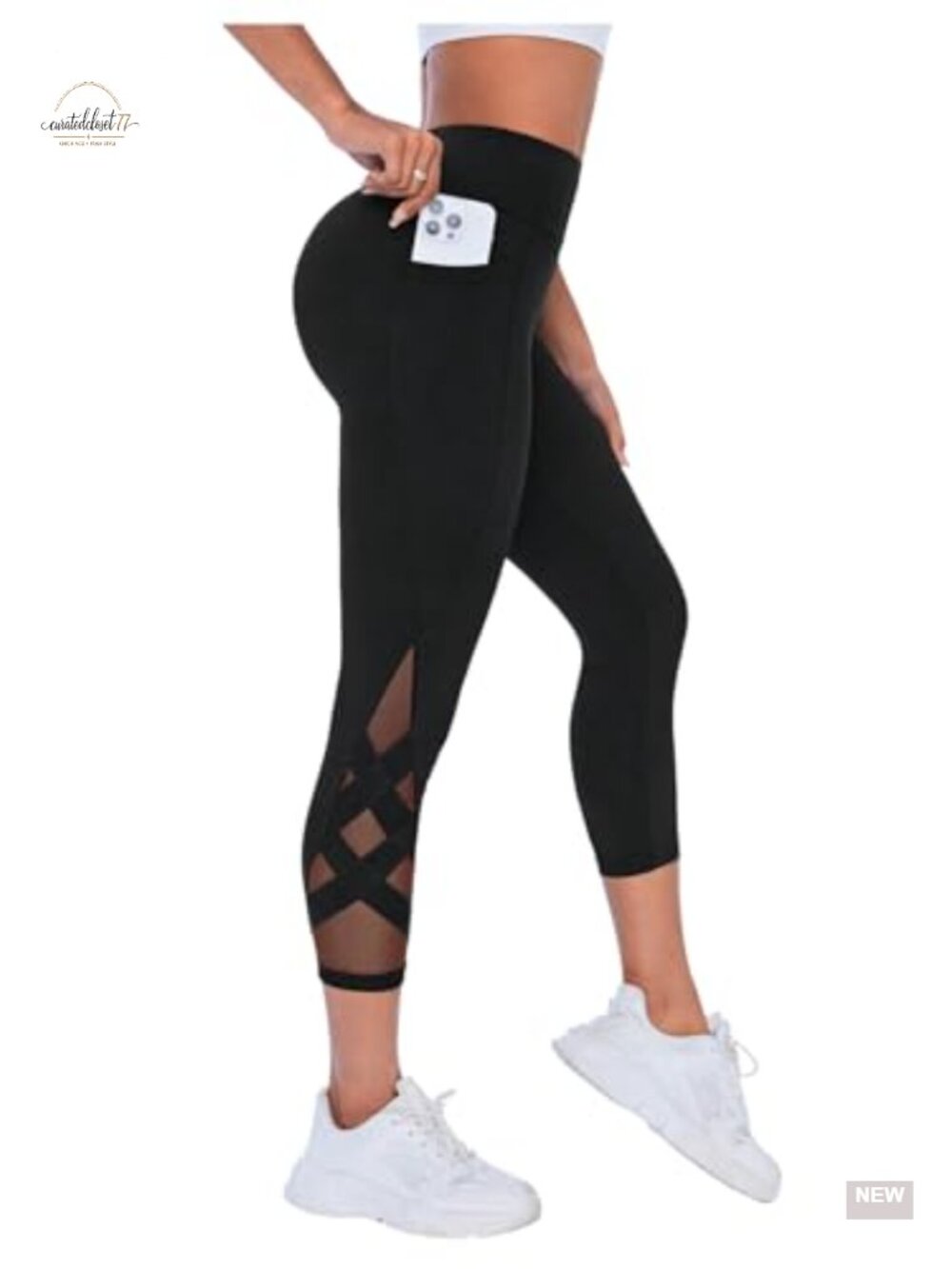 High Waisted Yoga Leggings with Pockets 4-Way Stretch Mesh Workout Pants